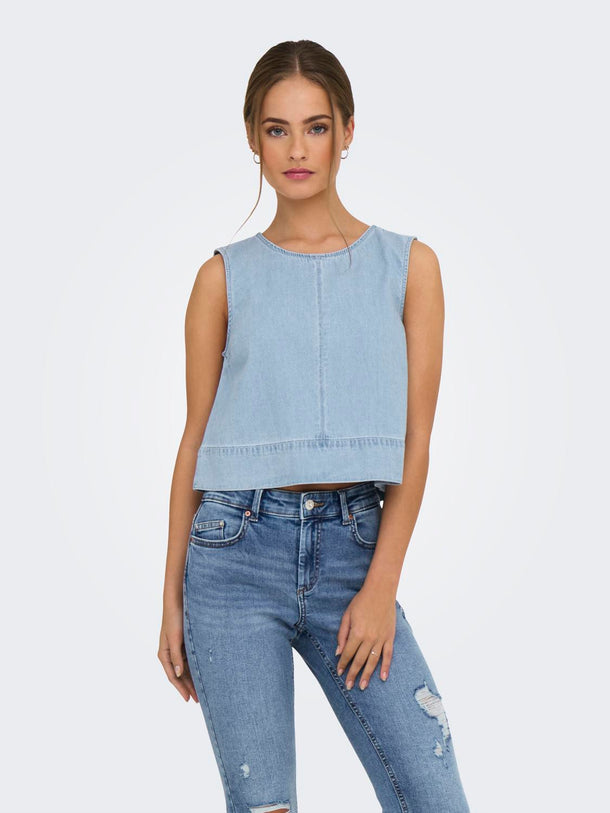 Product TOP DE DENIM SABRINA-Light Blue Denim - Image 1