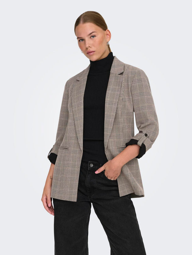 Product BLAZER KAYLE - Birch Checks:TOASTED COCONUT AND NIGHT SKY - Image 1