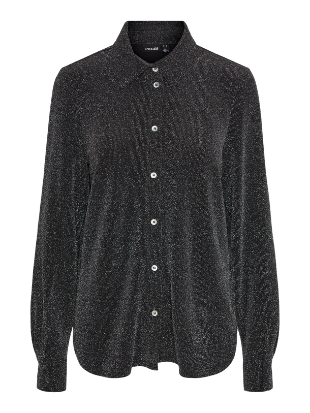 Product CAMISA PIA - Black Detail:SILVER GLITTER - Image 4