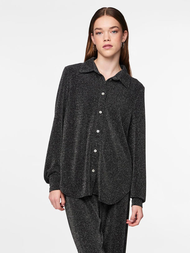 Product CAMISA PIA - Black Detail:SILVER GLITTER - Image 1