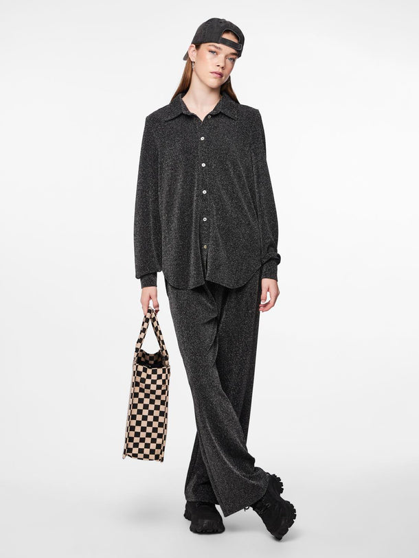 Product CAMISA PIA - Black Detail:SILVER GLITTER - Image 7