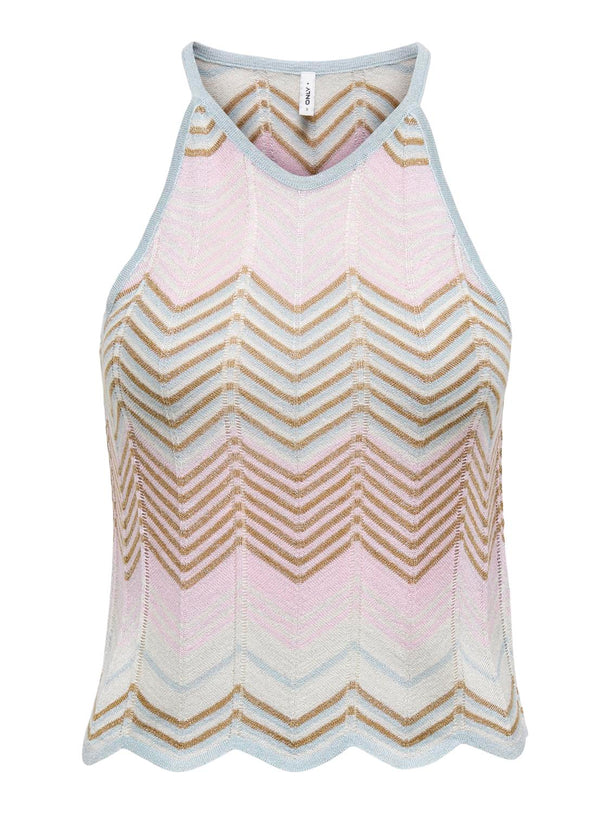 Product TOP LUREX ALVIRA-Cloud Blue Pattern:Roseate/Cloud/Bistre/Silver Glitter - Image 1