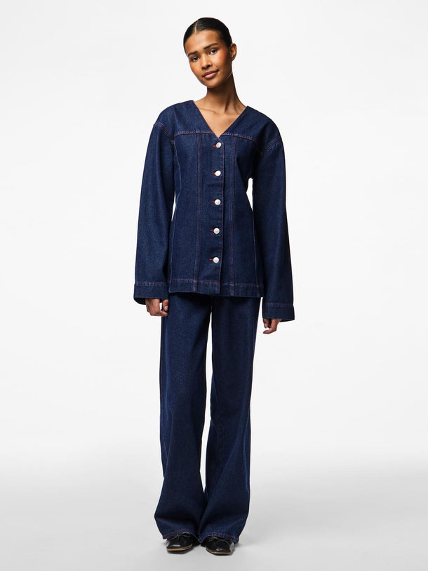 Product CAMISA DEMI - Blue Indigo Detail:Red stitching - Image 6