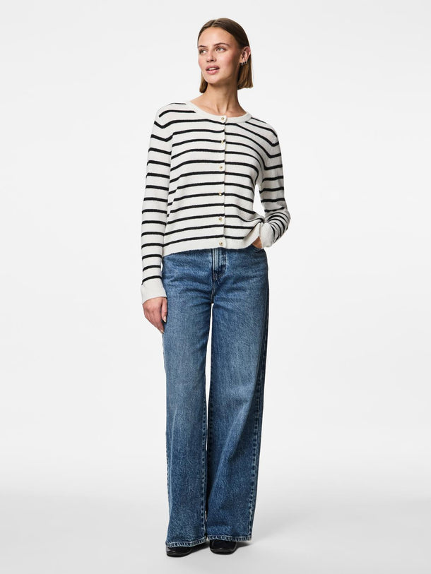 Product CARDIGAN NADDYA - Cloud Dancer Stripes:BLACK - Image 1
