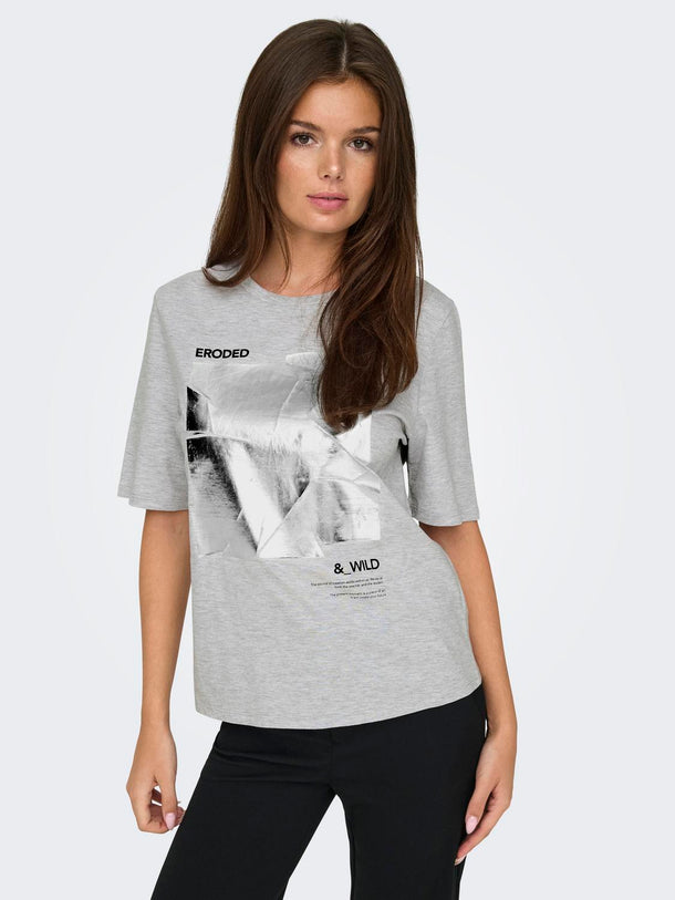 Product CAMISETA FIOLA - Light Grey Melange Print:Eroded - Image 6