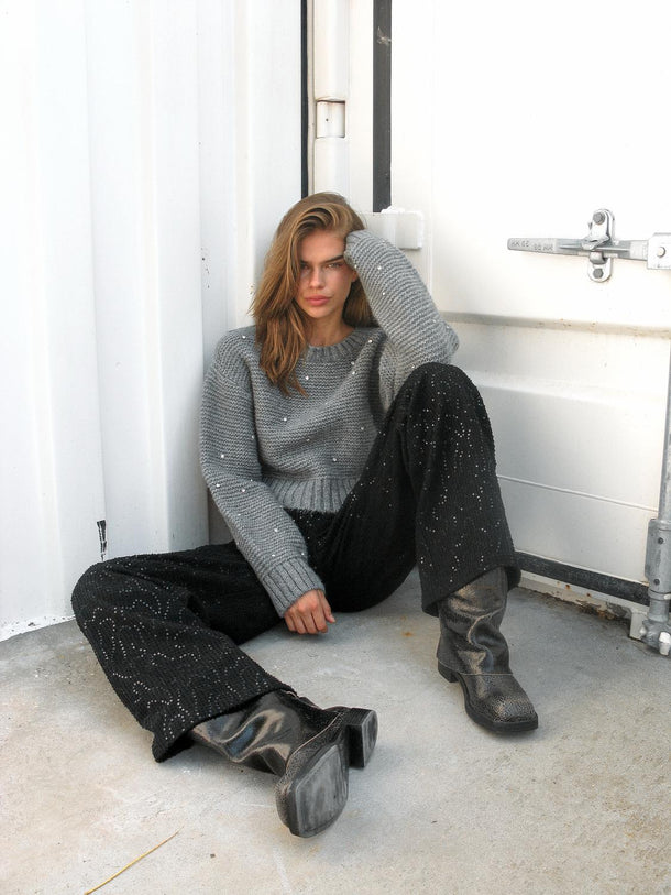 Product SWEATER SANNE - Dark Grey Melange - Image 1