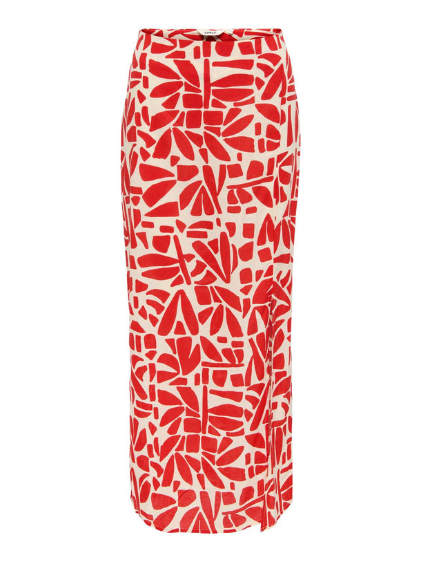 Product POLLERA MIDI DE LINO CON ABERTURA LIA-Valiant Poppy AOP:Bali Tile - Image 1