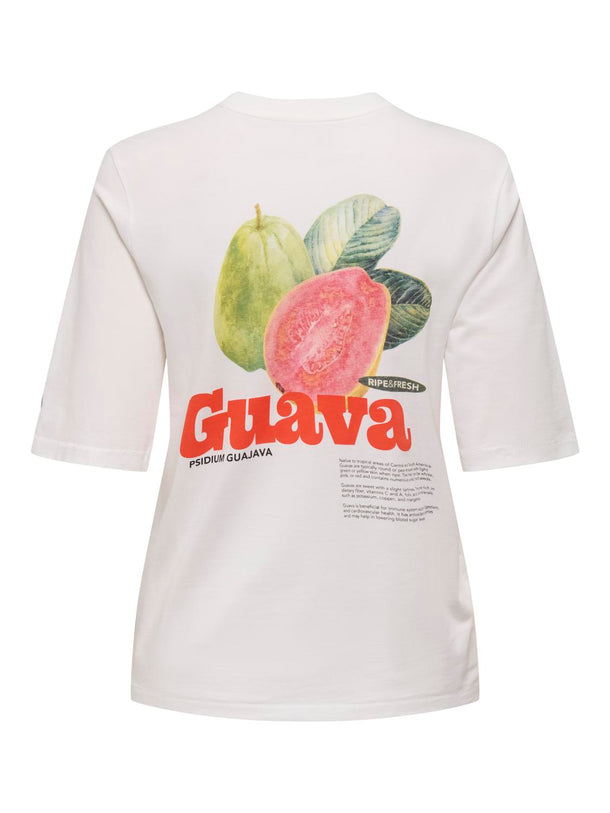 Product CAMISETA PHOEBE - Cloud Dancer Print:Guava - Image 2