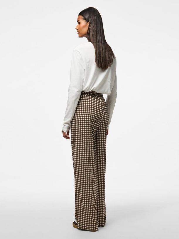 Product PANTALON DULLIE - Chicory Coffee Checks:White - Image 4