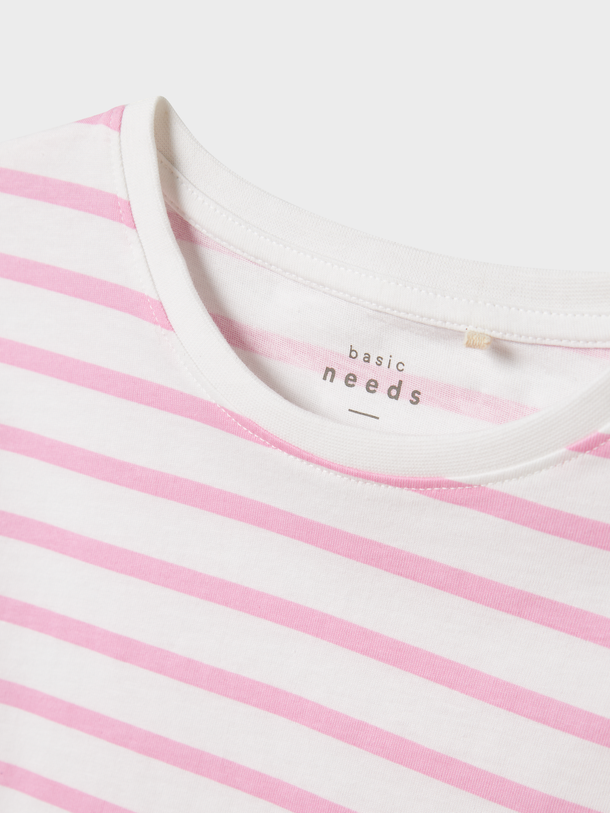 Product CAMISETA TANNI - Bright White Stripes:Pink Frosting - Image 2