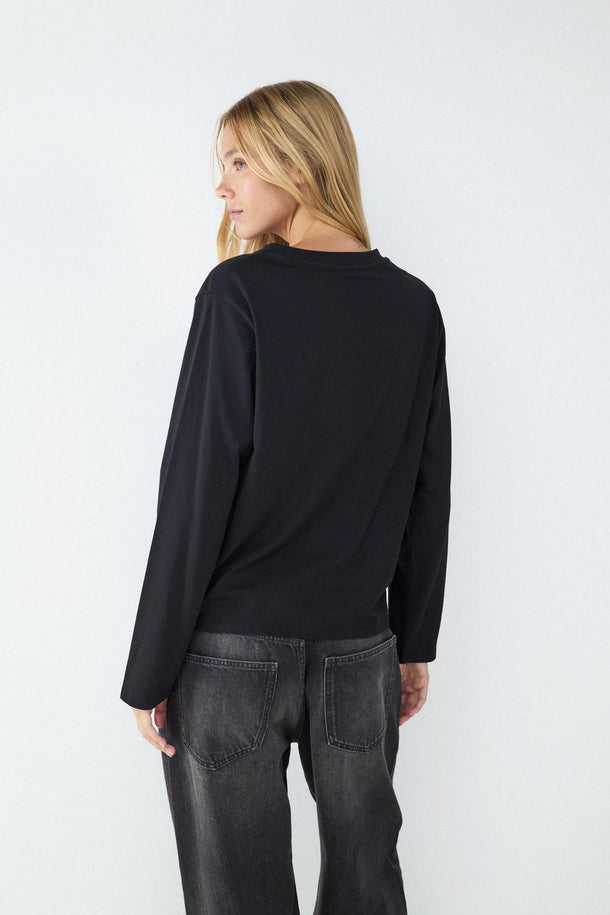 Product REMERA BÁSICA REGULAR MANGA LARGA ALGODÓN BMK-Black - Image 3