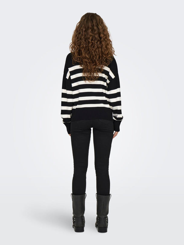 Product SWEATER BARIA - Black Stripes:CLOUD DANCER - Image 4
