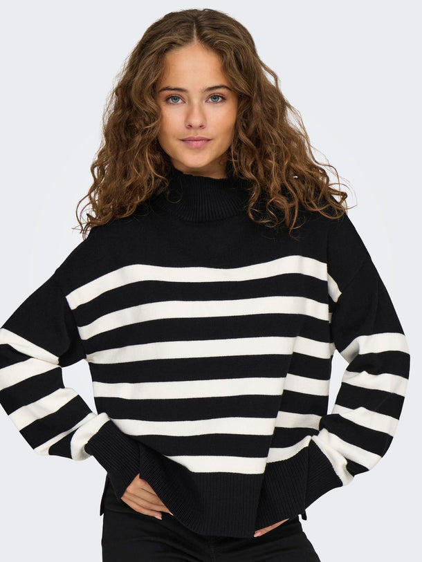 Product SWEATER BARIA - Black Stripes:CLOUD DANCER - Image 6