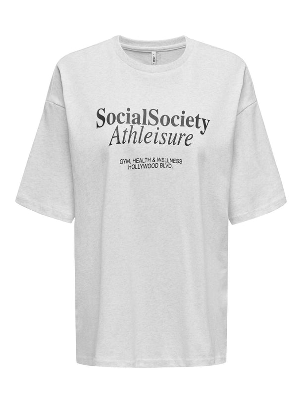 Product CAMISETA CASSIE - Light Grey Melange Print:Social + labels brooklyn - Image 1