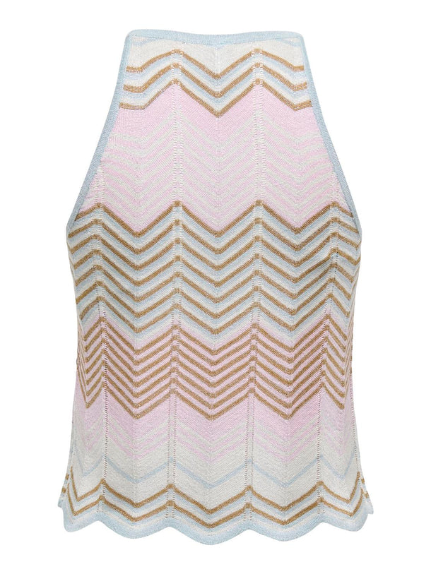 Product TOP LUREX ALVIRA-Cloud Blue Pattern:Roseate/Cloud/Bistre/Silver Glitter - Image 2