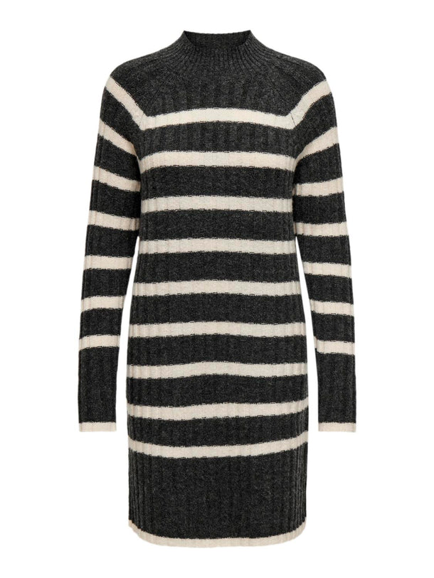 Product VESTIDO MILEY - Dark Grey Melange Stripes:BIRCH - Image 1