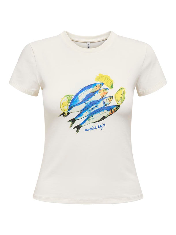 Product CAMISTEA WINSLET-Cloud Dancer Print:Herring - Image 1