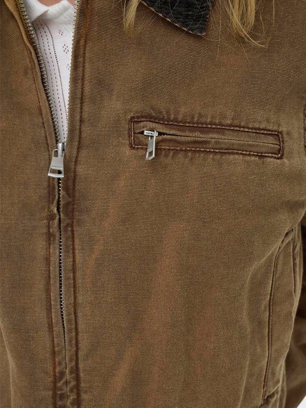 Product CHAQUETA CAVA - Bistre Detail:COLLAR CHOCOLATE TORTE - Image 3