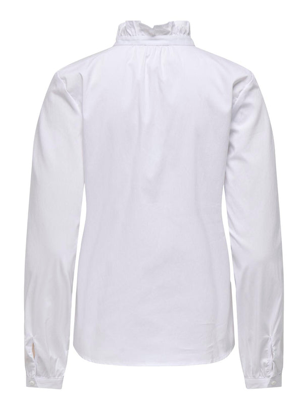Product CAMISA DE CUELLO ALTO CON VOLANTES MIO-White - Image 5