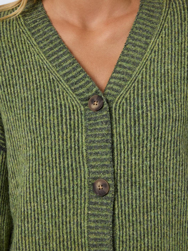 Product CARDIGAN ANDREA - Charcoal Gray Detail:Sage (Pantone 16-0421TCX) - Image 5