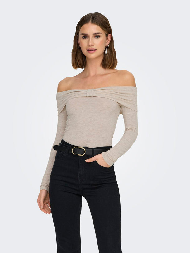 Product TOP FAYOLA - Oatmeal Detail:MELANGE - Image 2