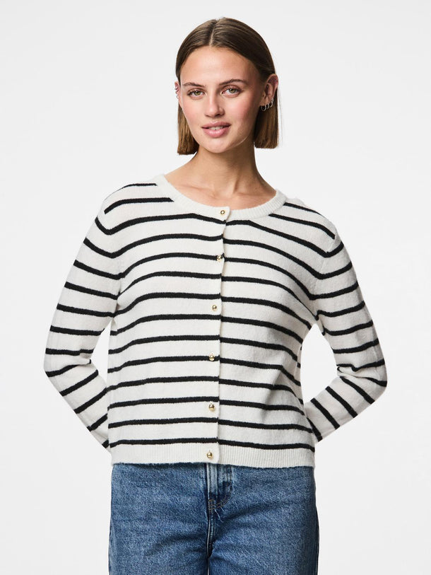Product CARDIGAN NADDYA - Cloud Dancer Stripes:BLACK - Image 2