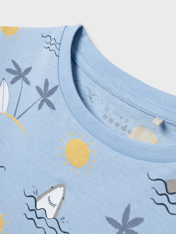 Product CAMISETA VALTHER - Chambray Blue AOP:Shark - Image 2