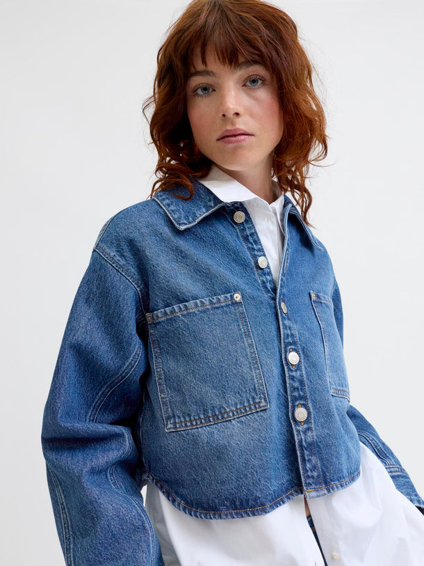 Product SOBRECAMISA CROPPED ANA-Medium Blue Denim - Image 3