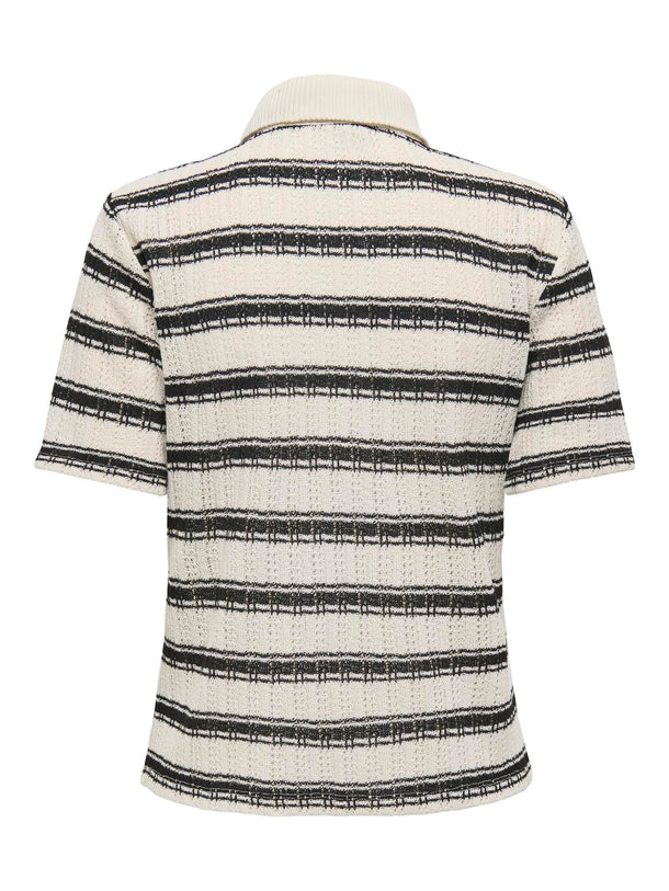 Product POLO TEJIDO ALI-Cloud Dancer Stripes:DOUBLE BLACK - Image 2