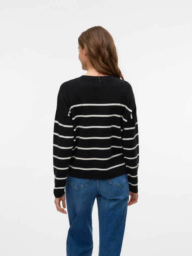Product SWEATER BONJOUR - Black Detail:W. BIRCH STRIPES AND NAVY BLAZER EMB - Image 3