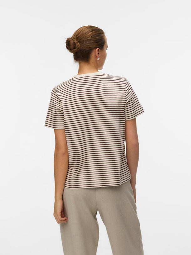 Product CAMISETA RAYAS NAIMA-Birch Stripes:Bitter Chocolate - Image 2