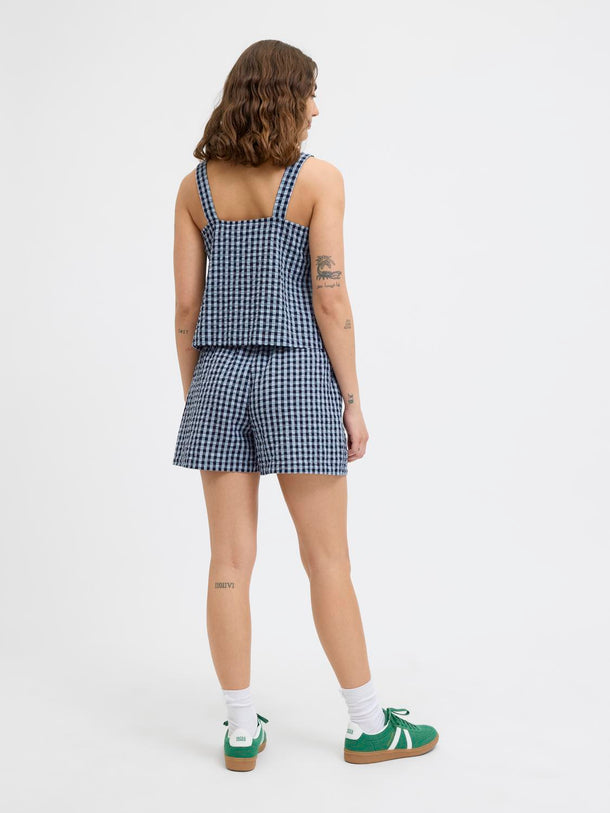 Product TOP CON ESCOTE CUADRADO PETRA - Skyway Checks:Peacoat - Image 7