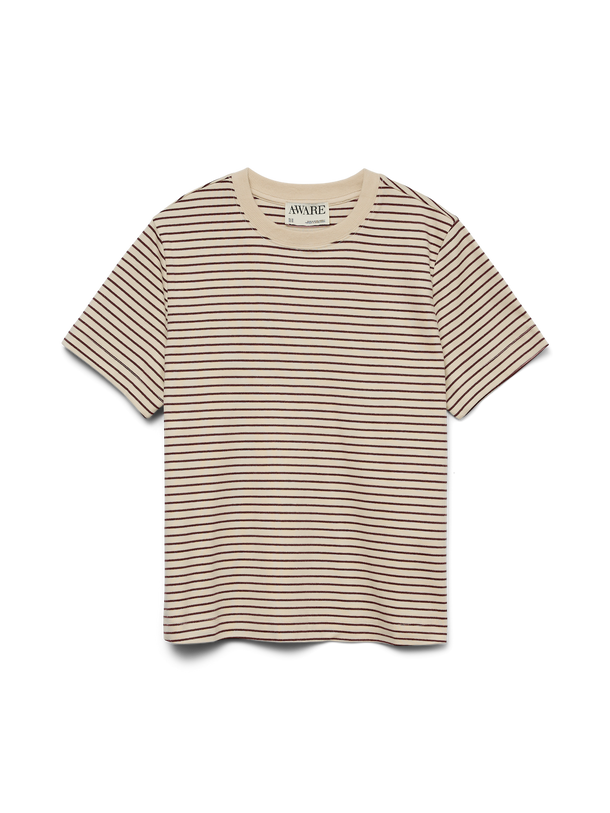 Product CAMISETA RAYAS NAIMA-Birch Stripes:Bitter Chocolate - Image 3