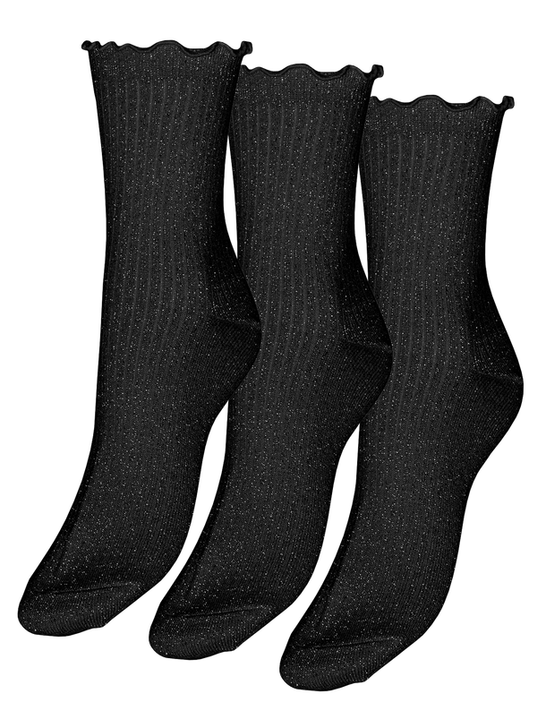 Product PACK DE TRES MEDIAS CON BRILLO MAGIC-Black Pack:3xBLACK w. MATCHING GLITTER - Image 1