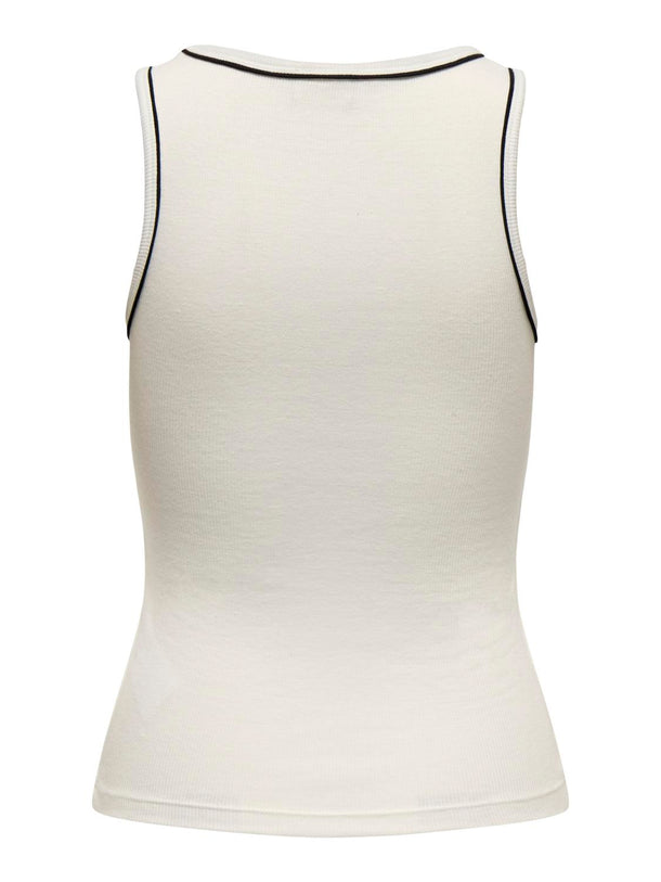 Product TOP ASTA-Cloud Dancer Detail:BLACK PIPING - Image 2