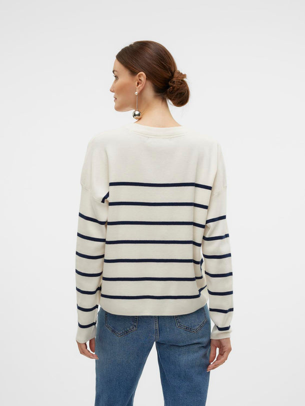 Product SWEATER BONJOUR - Birch Detail:W. NAVY BLZER STRIPES W. BLACK TEXT - Image 4