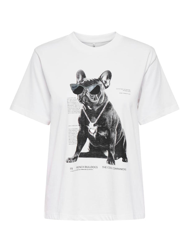 Product CAMISETA DONNA-Bright White Print:Bulldog - Image 1