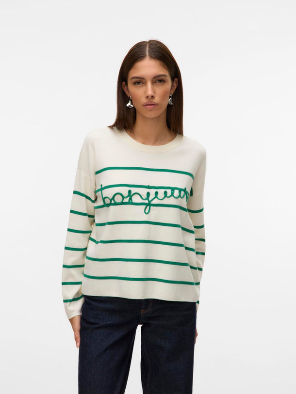 Product SWEATER BONJOUR - Birch Detail:W. BOSPHORUS STRIPES AND EMBRODEY - Image 2