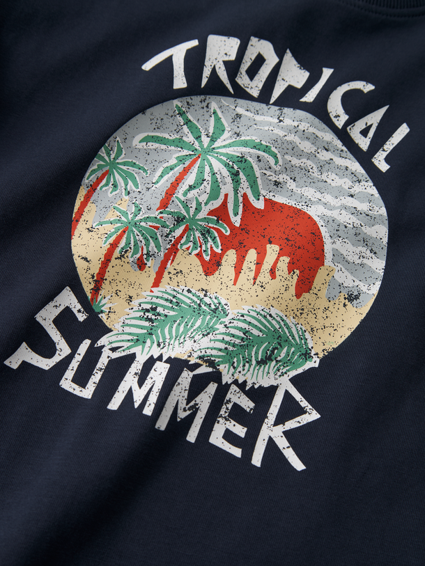 Product CAMISETA VUX - Navy Blazer Print:Tropical summer - Image 2