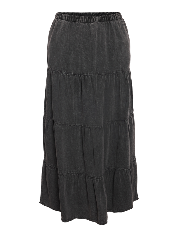 Product POLLERA MAXI DENIM ACID WASH OREGON-Black Detail:WASHED - Image 2