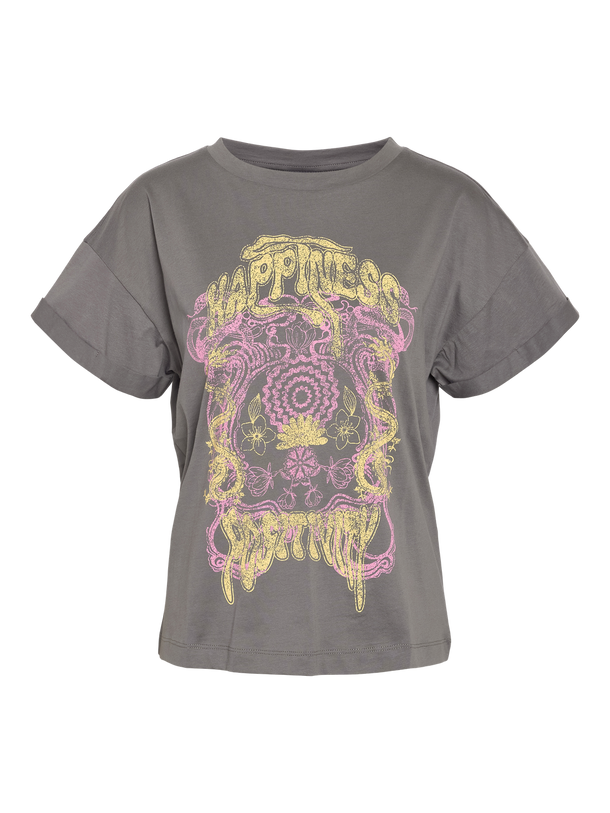 Product CAMISETA ESTAMPADA ABY-Charcoal Gray Print:PALE BANANA W. BONBON - Image 1