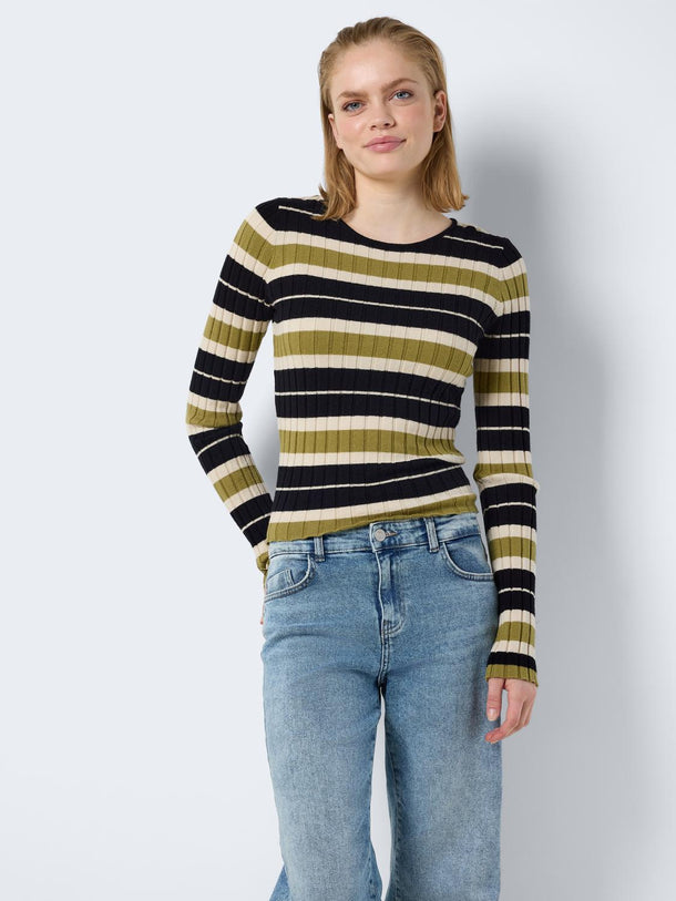 Product TOP ANNY -  Stripes:GREEN MOSS + BLACK - Image 2