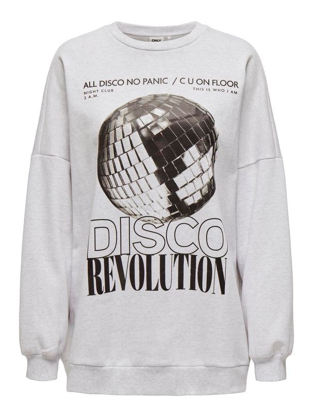 Product SUDADERA DAZE - Light Grey Melange Print:Disco - Image 4