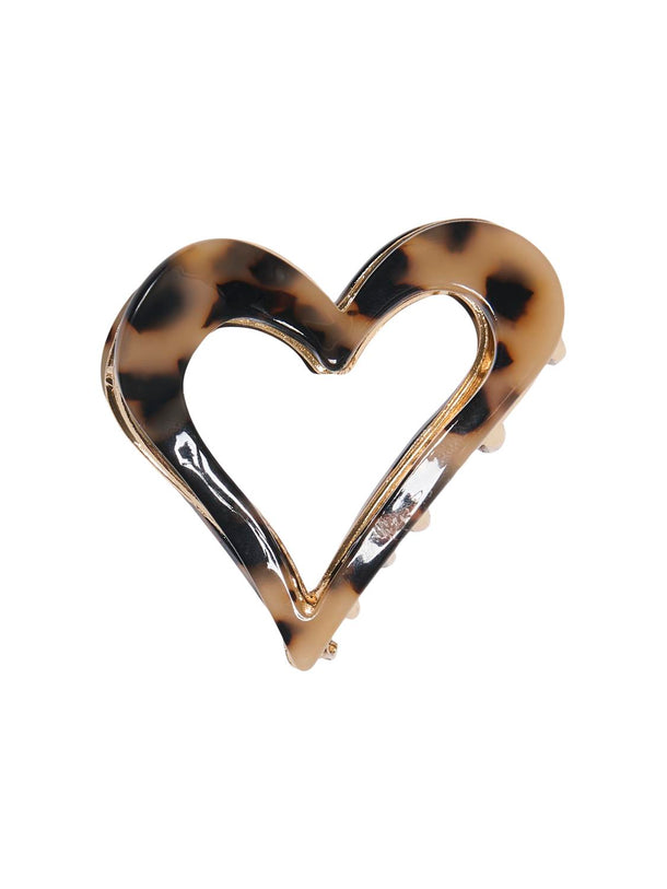 Product BROCHE ELLIE-Cognac Detail:MARBLE/HEART SHAPE - Image 1