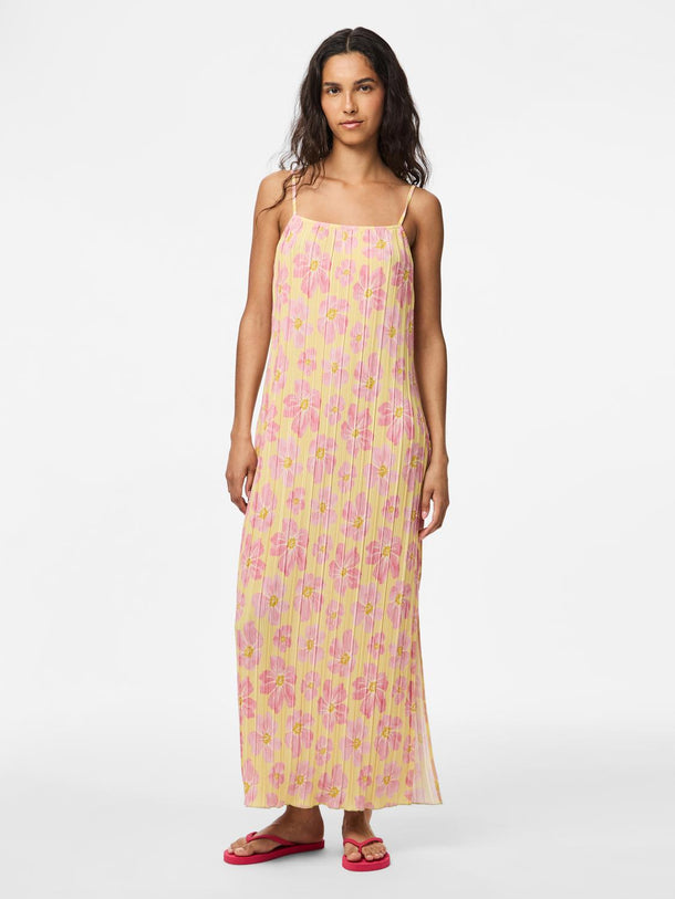 Product VESTIDO MAXI ESTAMPADO AMBER-Mellow Yellow AOP:PINK FLOWERS - Image 1