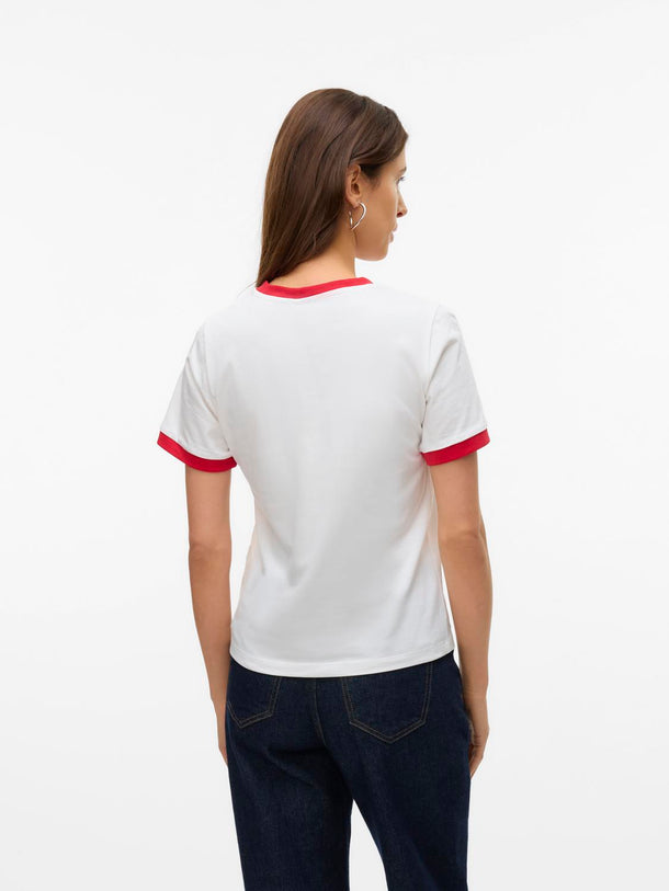 Product CAMISETA REGULAR ALIA-Snow White Detail:RIBBON RED CONTRAST - BROOKLYN - Image 3
