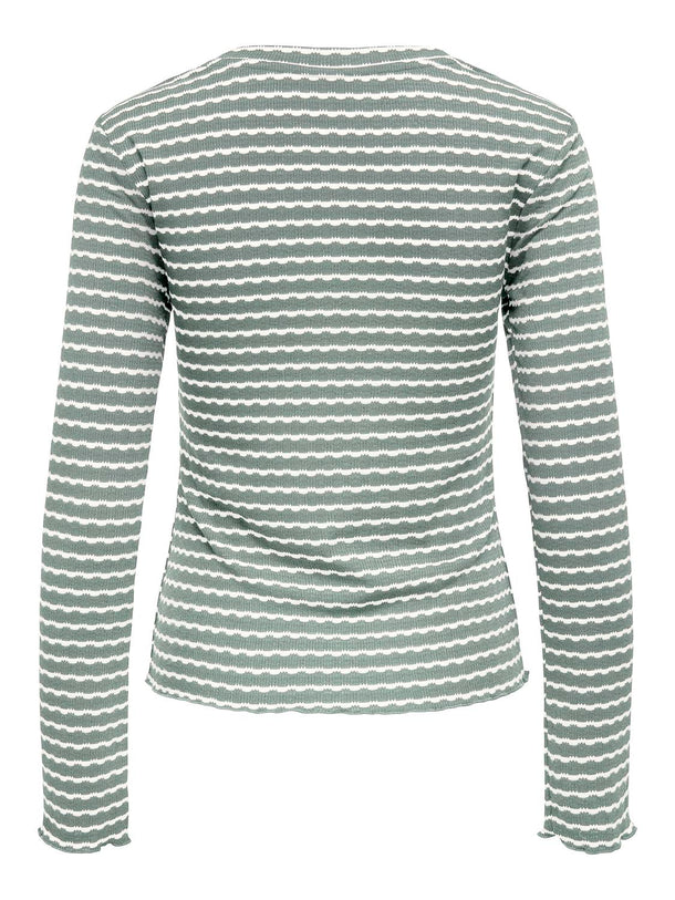 Product TOP LIZ - Aqua Gray Stripes:Cloud dancer - Image 2