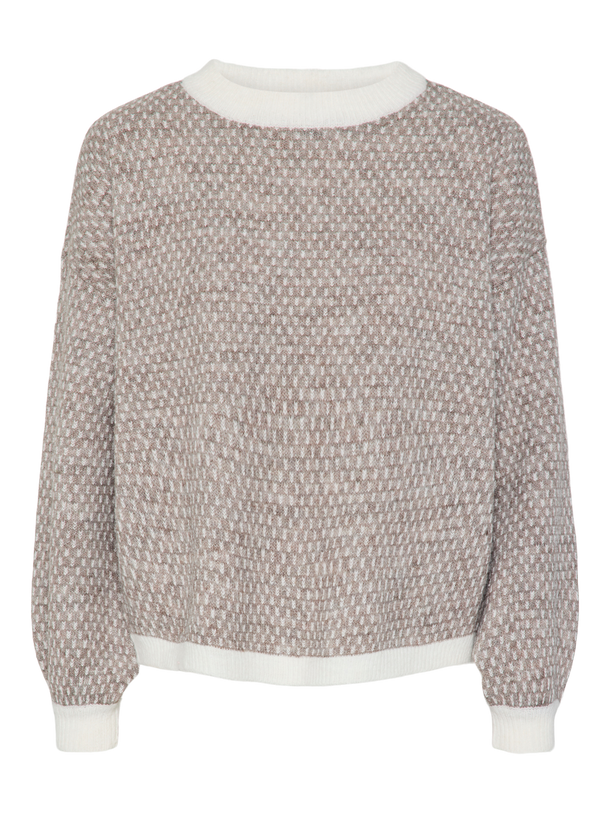 Product SWEATER DILIPPA-Crockery AOP:Cloud Dancer - Image 1