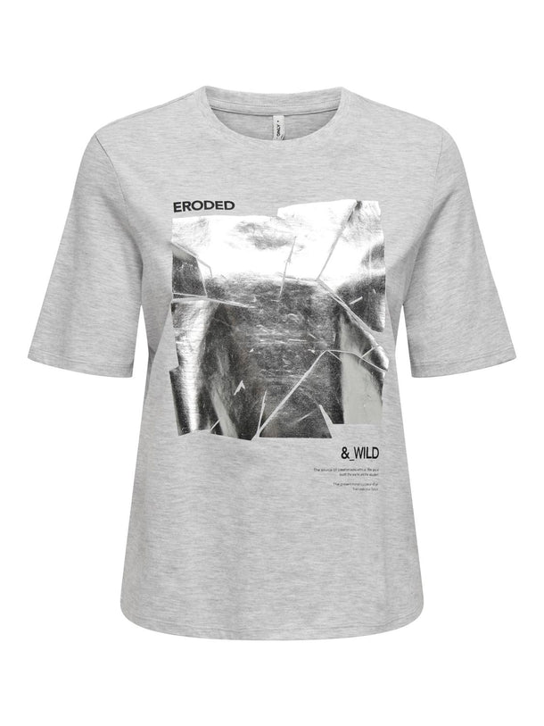 Product CAMISETA FIOLA - Light Grey Melange Print:Eroded - Image 1
