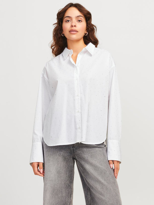 Product CAMISA LISA - White Detail:SILVER RINESTONE - Image 2